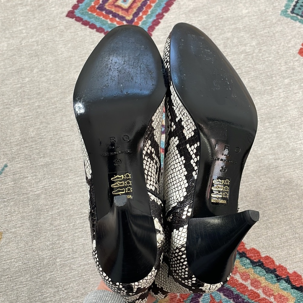 IRO Black and White Snake-Print Ankle Boots - Picture 7 of 11